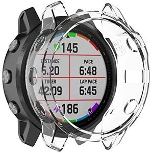 Watch Case BZN for Garmin Fenix ​​6S / 6S Pro Smart Watch Half Coverage TPU Beschermhoes (Color : Transparent)