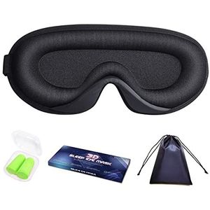 Slaapmasker voor 3D-dames en heren, slaapmasker van zijde voor zijslapers, 3D-neus-binnendesign, 100% blokkering van de lichten, oogmasker voor reizen, dutjes