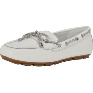 GUESS Lavonta instappers voor dames, wit leer 140, 4 UK, Wit Leer 140, 37 EU