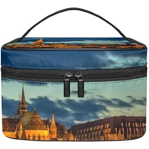 Paris Landmark make-up organizer tas, reismake-up tas organizer case draagbare cosmetische tas voor vrouwen en meisjes toiletartikelen, Meerkleurig, 22.5x15x13.8cm/8.9x5.9x5.4in