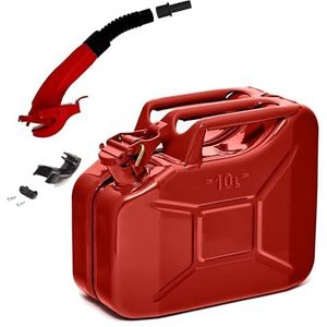 BW - Brandstof Jerrycan - Rood - 10 liter - TÜV-getest en UN-goedgekeurd