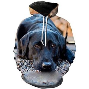 3D Print Pet Dog Retriever Animal Face Hoodie Casual Harajuku Mannen Vrouwen Lange Mouw Trui Sweatshirt, 7, XXL