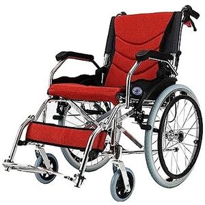 Lichtgewicht opvouwbare rolstoel, ergonomische comfortabele armleuningen met remmen, handmatig mobiliteitshulpmiddel voor oudere senioren