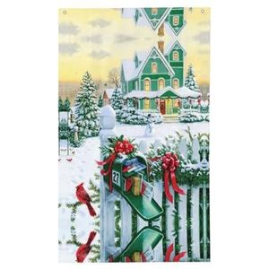 Kerstboom en sneeuwpop 3 x 5 ft lente vakantie banner kleurrijke paastuin vlag decoratieve huis vlag banner met doorvoertules voor buiten binnen paasfeest decor (klassieke stijl)