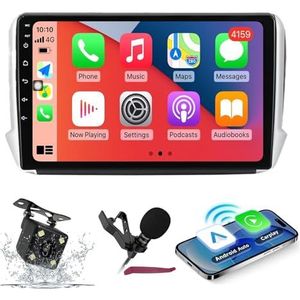 Android 14 Autoradio Navi voor P-eugeot 2008 (2013-2020) 9 ""Screenradio met draadloze carplay Android Auto GPS Navigatieondersteuning Bluetooth 5.0 HIFI FM 5G-WiFi SWC MIC,M300s