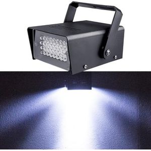 Led Stroboscoop Discolamp,met 32 Led Super Helder Mini Stroboscoop Party Light(Wit)