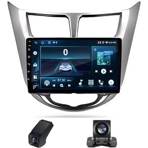 Android autoradio 2 Din geldt voor Hyundai Solaris 1 2010-2016 met Draadloze Carplay Android Auto GPS Navi WiFi 9 inch met Bluetooth FM+ Achteruitrijcamera/Stuurwielbediening(X2)