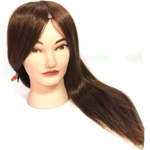 Haarstylingmodelhoofd, 100% echt haar. Een hoofd dat gekruld, gevlochten, gestreken en geföhnd kan worden(001)