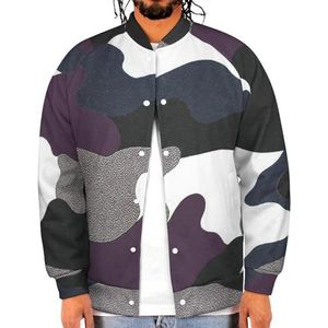 Paarse Korrelige Digitale Camo Grappige Mannen Baseball Jacket Gedrukt Jas Zacht Sweatshirt Voor Lente Herfst