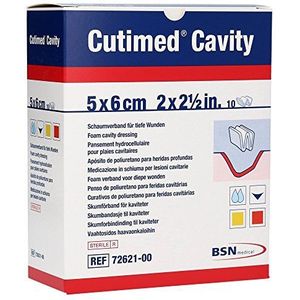 Cutimed Cavity Dressings 5cm x 6cm x10 Sterile Foam Absorbent Conformeerbaar
