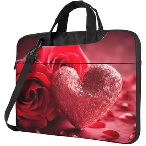 Rose Liefde Hart Laptop Tas Shockproof Laptop Sleeve Case Computer Schoudertas 13 14 15.6 inch