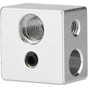 Yunir MK10 Extruder Hotend Heater Blok, 20x20x13mm Aluminium Extruder Hotend Heater Blok M7 Draad Heatbreak voor 3D Printer