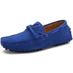Loafers - Royal Blue - Heren Bootschoenen - Echt Leer - Lichtgewicht - Antislip