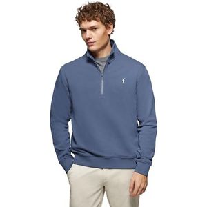 Polo Club Heren Sweater met Halve Rits en Geborduurd Logo - Katoen Sweatshirt