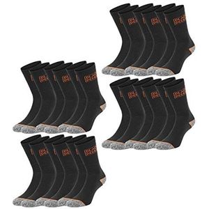 Black+Decker Unisex Heren Dames Werksokken Essential Work Crew Sokken 12 Pack Zwart Grijs Melange 39-42 43-46 47-49 Katoen, zwart, 13/15 EU