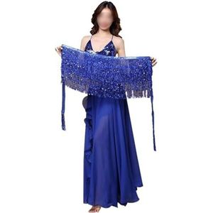 Buikdans Heup Sjaal, Dansgordel Sjaal Dans Pailletten Kostuum Wikkel Kraal Outfit Riem Rok Buikdans Heup(Dark Blue)