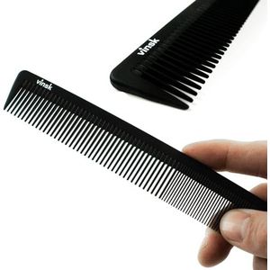 vinsk® Carbon kam baardkam fijn & grof- haarkam voor mannen | 100% antistatisch voor baard & haar | fijne styling kam in kapperskwaliteit | haarkam voor perfecte haarstyling Bekijk nu