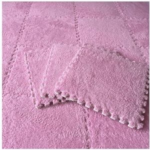 12x12 Inch 0,4 Inch Dik 12 Stuks In Elkaar Grijpende Pluche Schuimtapijttegels Machinewasbaar(Pink)