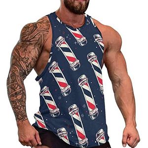 Vintage Kapper Pole Vlag Mannen Tank Top Grafische Mouwloze Bodybuilding Tees Casual Strand T-Shirt Grappige Gym Spier