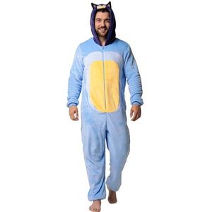 Bluey onesie voor heren, Bandit heren onesie, fleece onesies voor volwassenen, Blauw M