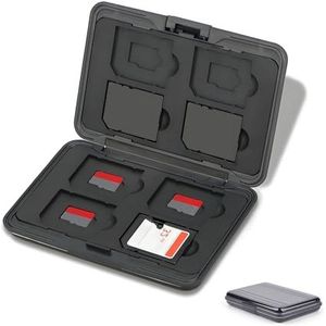 Jaimela Waterdichte beschermhoes voor 8 SD- en 8 TF-kaarten, draagtas, SD-kaarthouder, box voor Micro-SD, SDXC, SDHC, zwart