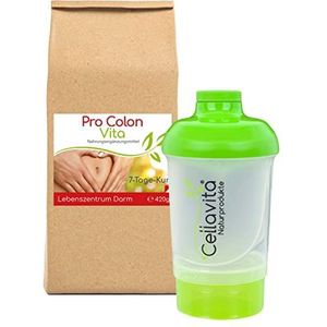 Cellavita Pro Colon Vita ""Levenscentrum darm"" kuur | incl. shaker | vlooienzaadschalen, erwteneiwit, cassia-fistulapoeder en nog veel meer | hoge dosis & veganistisch | 1 week kuur 420g poeder (420g)