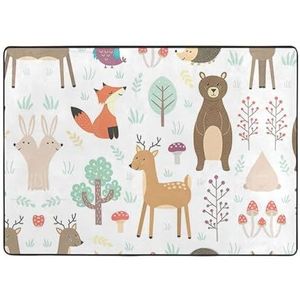 Vloerkleden met dierenprint, woonkamervloermatten loper, vloerkleed zonder overslaan kinderkamer mat spelen tapijt - 148 x 203 cm