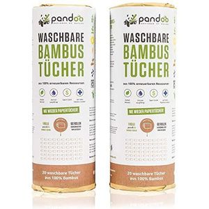 Dubbelpak bamboe multifunctionele doeken keukenrol - wasbare huishouddoeken, milieuvriendelijke papieren handdoeken, vervangt tot 60 huishoudelijke rollen, absorberend en scheurbestendiger dan conventionele keukendoeken