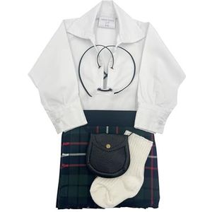 Hunter ModernTartan Baby Verstelbare Kilt Outfit, Slang, Sporran 0-24 Maanden 6-12 Groen