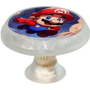 XYMJT voor Mario Set van 4 doorzichtige knoppen, kast kast kast lade trekt, dressoir handgrepen met schroeven, woondecoratie - dressoir hardware, ronde knoppen, deurknoppen