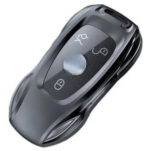 Sleutelbehuizing Zinklegering Zilver Autosleutel Geval Keyless Cover Sleutel Shell Auto Accessoires Voor C E-Klasse GLC GLA GLB GLS A200 C200 Autosleutelhoesje(B2)