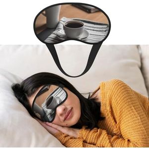 Slaapmasker voor dames en heren, verduisterende oogmaskers om te slapen, blinddoek koffie op de tafel slaapmasker, zijslaper oogbedekking voor meditatie, lichtblokkerende reisbenodigdheden