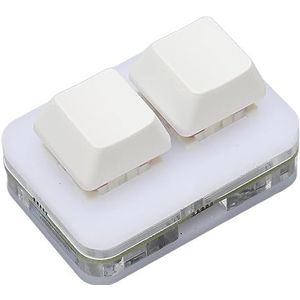Macro-programmeertoetsenbord, USB 2 Key Mini-toetsenbord Compacte Ondersteuning Hot-swappable voor Telefoon voor voor (Wit)