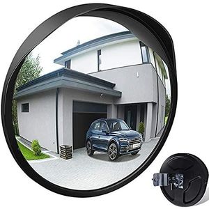 Verkeersspiegels, Sferische spiegel Weerbestendige dodehoekspiegel Surveillancespiegel PC Kunststof met kap(30cm/12in)