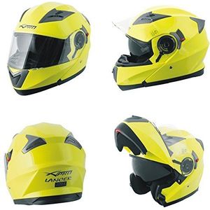 Helm klaphelm binnenzonneklep motorhelm modulair geel fluo XS