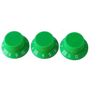 Gitaarbedieningsknoppen 3 Stuks Gitaar Top Hat Long Life Plastic (Groene en witte letters)