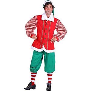 Thetru Heren Kerst Elf Kostuum in Groen/Wit/Rood Maat S, M, L, XL Kerst Elf Kostuum voor Mannen, XXL