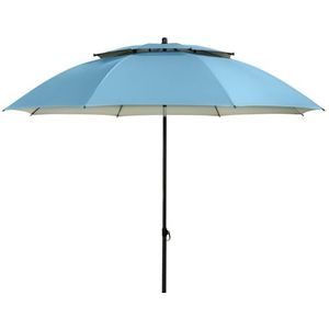 Doppler Derby Windprofi Parasol, 200 cm, voor strand, balkon, zwembad en terras, parasol in hoogte verstelbaar, met uv-bescherming, knikbaar, strandparasol, blauw