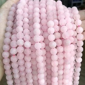 Natuurlijke oranje jades Chalcedoon stenen kralen losse ronde kralen voor het maken van sieraden 15 inch streng 6 8 10 12 mm doe-het-zelf armband ketting - matte rozenkwarts - 10 mm 36 stuks kralen