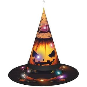 SSIMOO Halloween Leuke Pompoen Elegante Vrouwen Halloween Heks Hoed-Led Verlichte Accessoire-Perfect Voor Feesten En Rollenspel