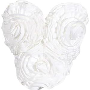 CakfLjkhl 3D Flower Bandeau Top voor dames Strapless Mouwloos Slim Fit Y2k Uitgaan Cropped Tube Tops,Wit,L