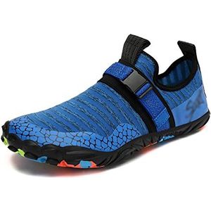 Waterschoenen Heren, Strandschoenen, Zwemschoenen, Barefoot Schoenen, Surfbadschoenen, Sneldrogende Schoenen, Yoga Hardlopen Surfen Varen Zwemstrand (Color : Blue, Size : 42 EU)