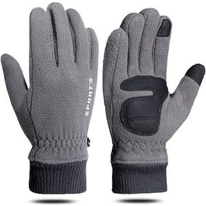SawBrush Heren- en damesherfst- en winterpluche en dikke geïsoleerde handschoenen for fietsen, sporten, autorijden, antisliphandschoenen met touchscreen (Color : A)