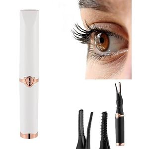 Nuvaia Lash Curler, Tinkerblush Heated Eyelash Curler, Nuvaia Eyelash Curler, Electric Heated Eyelash Curler, Lash Lift Pro + Magic Mascara, Rechargeable Heated Eyelash Curler (1 Pcs White)
