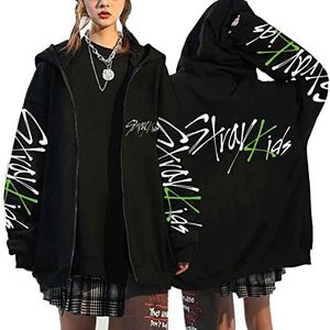 EAPHROWER Heren Womens Kpop Stray Kids MANIAC Y2K Zip Up Hoodie Sweatshirt Casual Vest E-Girl 90s Oversized Sweatshirt Vintage Streetwear Jas Jas, Kleur 10, L