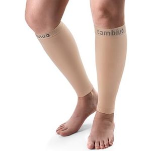 CAMBIVO Kuitbandage, kuitcompressiekousen, 2 paar, compressiekousen voor dames en heren, steunkousen voor sport, voetbal, hardlopen, zwelling, herstel