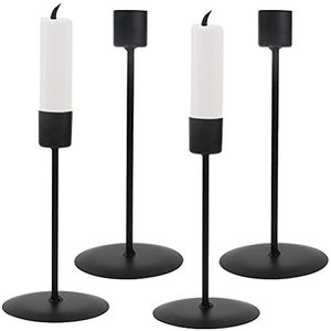 4 stuks kandelaars, zwart, staafkaarsen, kaarsenstandaard, decoratieve vintage kandelaar voor feest, bruiloftstafel, verjaardag, diner, kandelaar, vintage decoratie