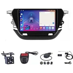 Android Double Din Car Stereo 9 Inch Touchscreen Autoradio Autotoebehoren Multimedia Stuurwielbediening met Navigatie Plug And Play Voor Opel Corsa F 2019-2023 (Size : M400S 4G+WIFI 4G+64G)