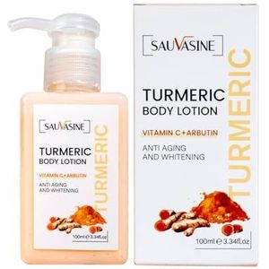 Kurkuma Body Lotion - Anti-Aging & Whitening - Vitamine C & Arbutine - Hydrateert en verheldert de huid - 100ml - Natuurlijke Ingrediënten, Hydraterende Body Lotion voor alle huidtypes