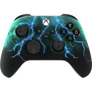 Xbox One Soft Touch Design Custom Gaming Controller - Soft Shell Voor Comfort Grip X - Microsoft Xbox 1 (blauwe knoppen)